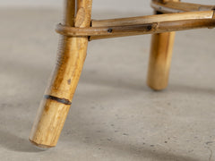 1960s Bamboo and Rattan Stool by Franco Albini