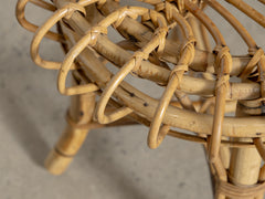 1960s Bamboo and Rattan Stool by Franco Albini