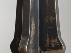 1950s Wooden Stool with Sheepskin Seat