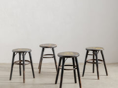 1960s Wooden Stool with Seahorse Motif