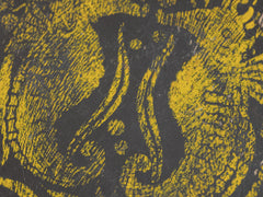 1960s Wooden Stool with Seahorse Motif