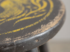 1960s Wooden Stool with Seahorse Motif
