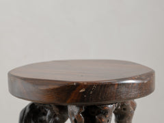 1970s Organic Brutalist Timber Stool 01