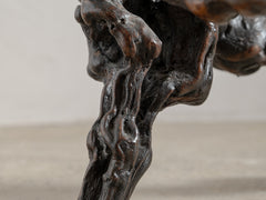 1970s Organic Brutalist Timber Stool 01