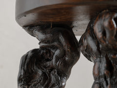 1970s Organic Brutalist Timber Stool 01