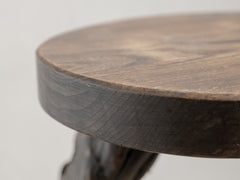 1970s Organic Brutalist Timber Stool 02