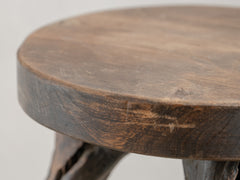 1970s Organic Brutalist Timber Stool 03