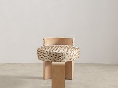 1930s Michel Dufet Cow Hide Pouf