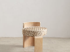 1930s Michel Dufet Cow Hide Pouf