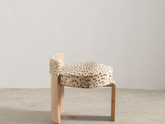 1930s Michel Dufet Cow Hide Pouf