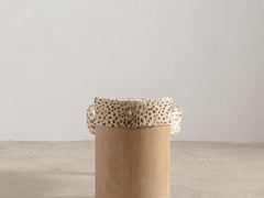 1930s Michel Dufet Cow Hide Pouf
