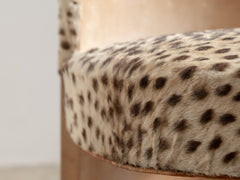 1930s Michel Dufet Cow Hide Pouf