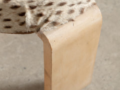 1930s Michel Dufet Cow Hide Pouf