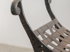 1940s Curved Metal Stool