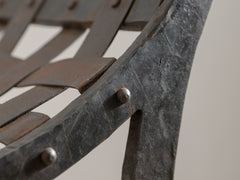 1940s Curved Metal Stool