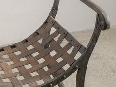 1940s Curved Metal Stool
