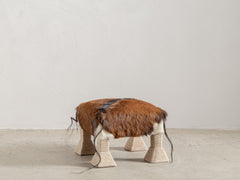 1930s Cow Hide and Rope Stool