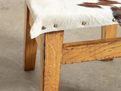 1950s Timber and Cow Hide Stool 01