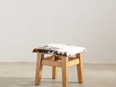 1950s Timber and Cow Hide Stool 02