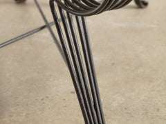 1950s Marble Top Iron Coffee Table
