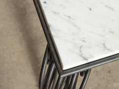 1950s Marble Top Iron Coffee Table