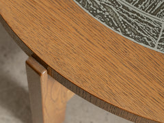 1960s Round Timber and Metal Coffee Table