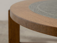 1960s Round Timber and Metal Coffee Table