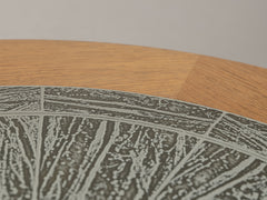 1960s Round Timber and Metal Coffee Table