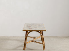1960s Ceramic Tiled Cane Coffee Table by Audoux Minet & Chassin