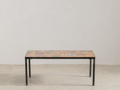 1960s Ceramic & Iron Coffee Table