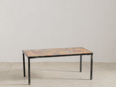 1960s Ceramic & Iron Coffee Table