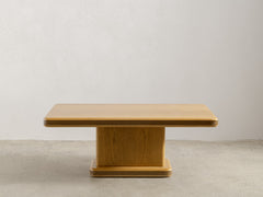 1980s Wooden Pedestal Coffee Table