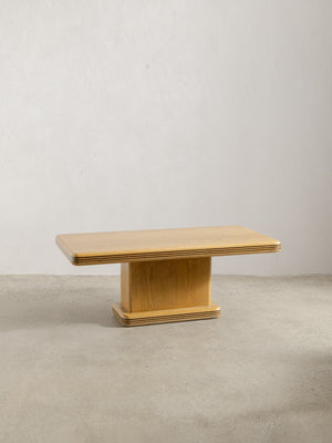 1980s Wooden Pedestal Coffee Table