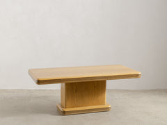 1980s Wooden Pedestal Coffee Table