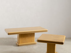 1980s Wooden Pedestal Coffee Table