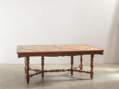 1890s Large Oak Dining Table with Extendable Leafs
