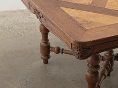 1890s Large Oak Dining Table with Extendable Leafs