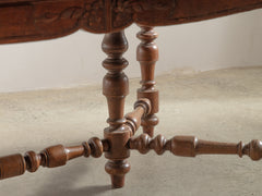 1890s Large Oak Dining Table with Extendable Leafs