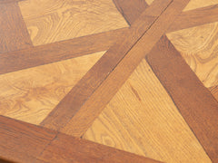 1890s Large Oak Dining Table with Extendable Leafs