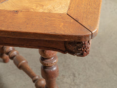 1890s Large Oak Dining Table with Extendable Leafs