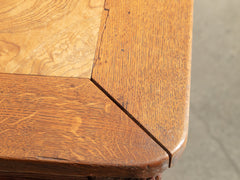 1890s Large Oak Dining Table with Extendable Leafs
