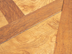 1890s Large Oak Dining Table with Extendable Leafs