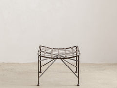 1960s Curved Wrought Iron Stool