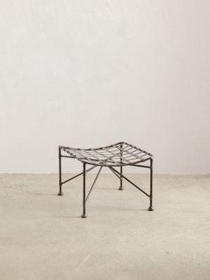 1960s Curved Lattice Iron Stool 01
