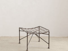 1960s Curved Wrought Iron Stool