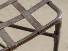 1960s Curved Wrought Iron Stool