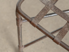 1960s Curved Wrought Iron Stool