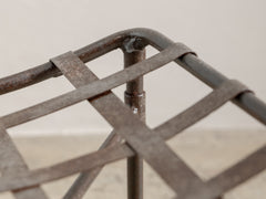 1960s Curved Wrought Iron Stool