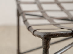 1960s Curved Wrought Iron Stool