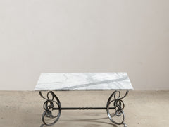 1960s Iron Coffee Table 02 with Grey Carrara Marble